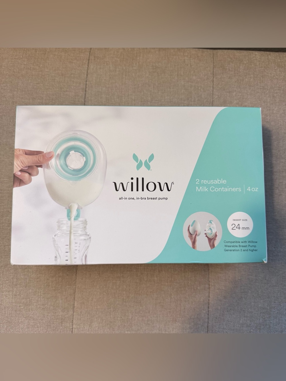 Willow 2 Reusable Milk Containers 4oz 24mm Gen 2 & 3 NEW Sealed